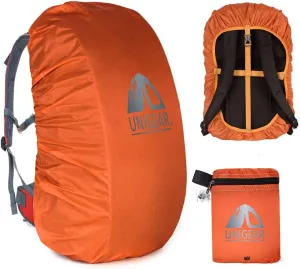 Unigear Backpack Rain Cover Waterproof Rating 5000mm Ultraportable and Durable with 2 Anti-Slip Buckle Strap, Integrated Carry Pouch Design (Orange, Large)