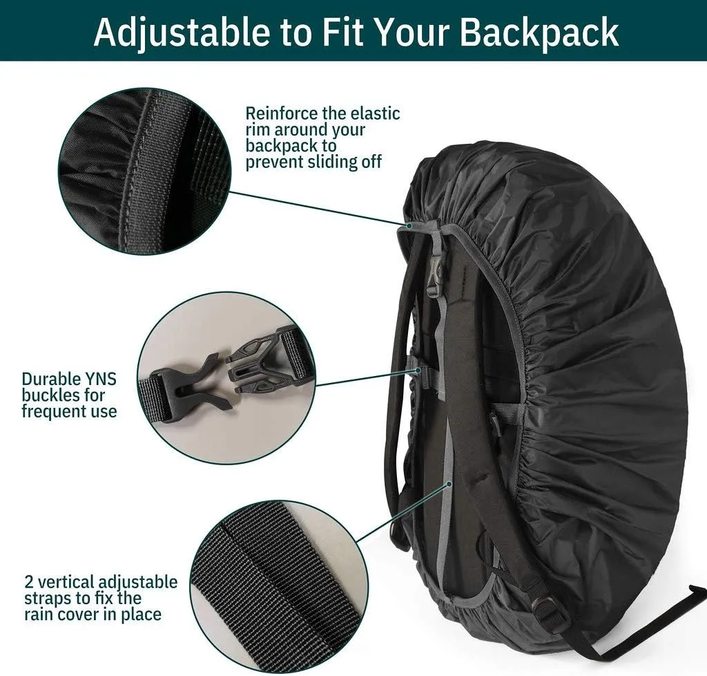 Unigear Backpack Rain Cover Waterproof Rating 5000mm, Ultraportable and Durable with 2 Anti-Slip Buckle Strap, Integrated Carry Pouch Design