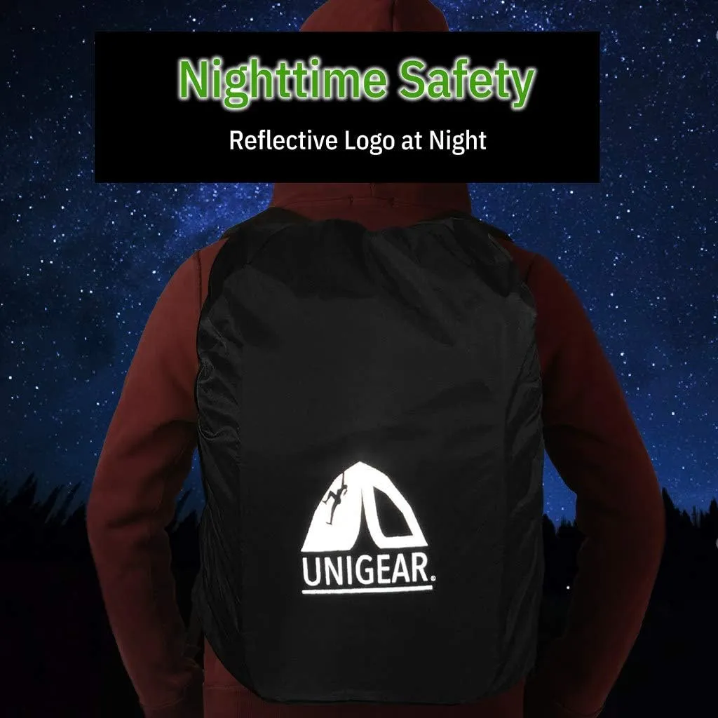 Unigear Backpack Rain Cover Waterproof Rating 5000mm, Ultraportable and Durable with 2 Anti-Slip Buckle Strap, Integrated Carry Pouch Design