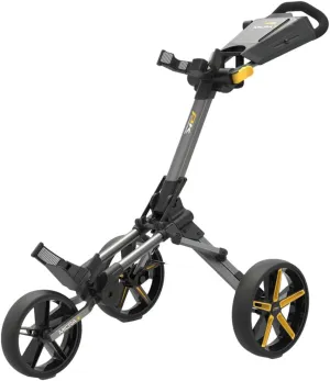 Unisex Micra Push Cart Golf Trolley - Gun Metal/Yellow - One Size
