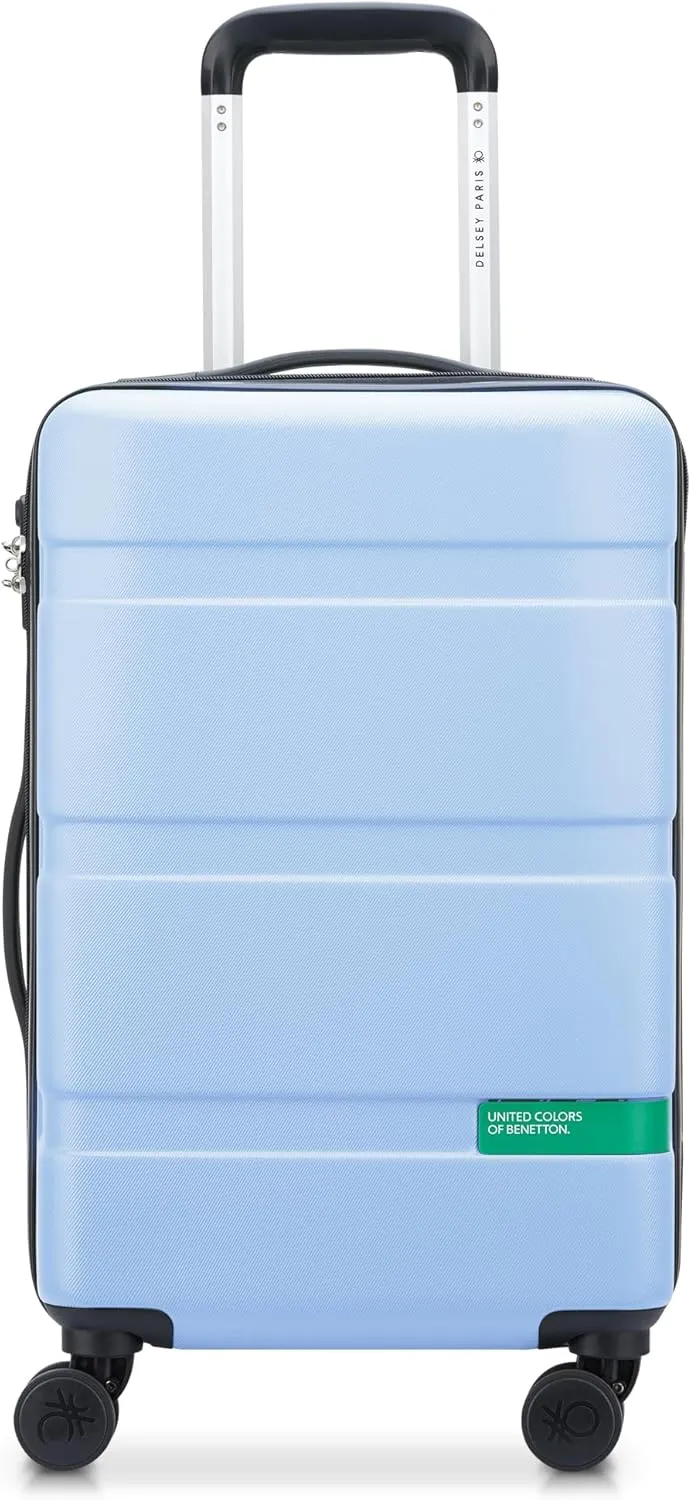 United Colors of Benetton Now Hardside Luggage with Spinner Wheels, Light Blue, Carry-On 19 Inch