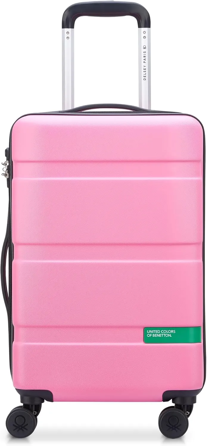 United Colors of Benetton Now Hardside Luggage with Spinner Wheels, Light Pink, Carry-On 19 Inch