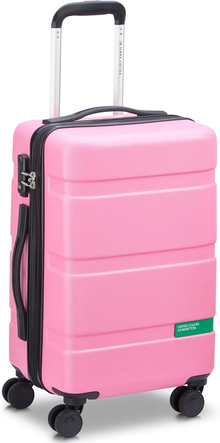 United Colors of Benetton Now Hardside Luggage with Spinner Wheels, Light Pink, Carry-On 19 Inch