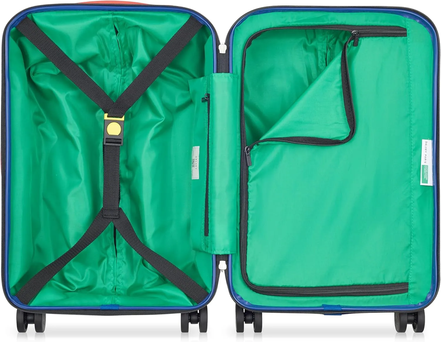United Colors of Benetton United Hardside Luggage with Spinner Wheels, Black, Carry-On 19 Inch