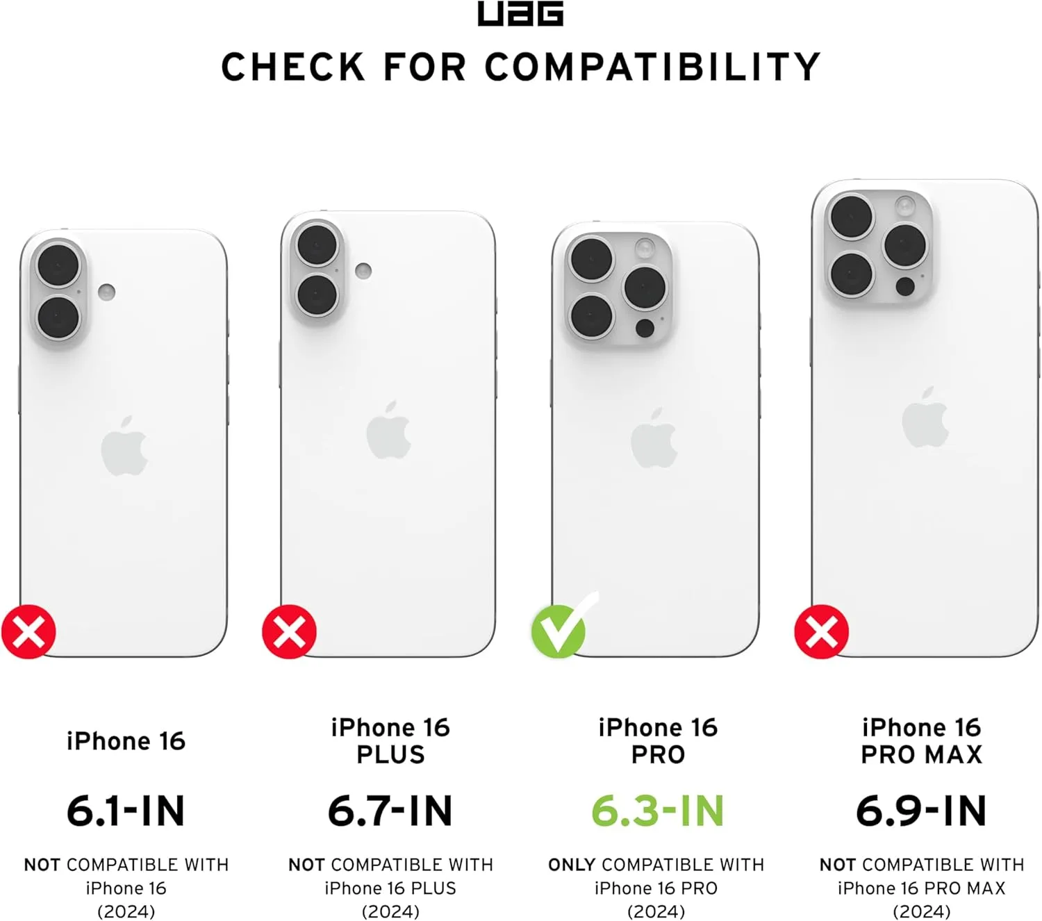 URBAN ARMOR GEAR UAG Designed for iPhone 16 Pro Case 6.3" Pathfinder - Compatible with MagSafe Charging Rugged Shockproof Anti-Slip Military Grade Protective Cover, Silver