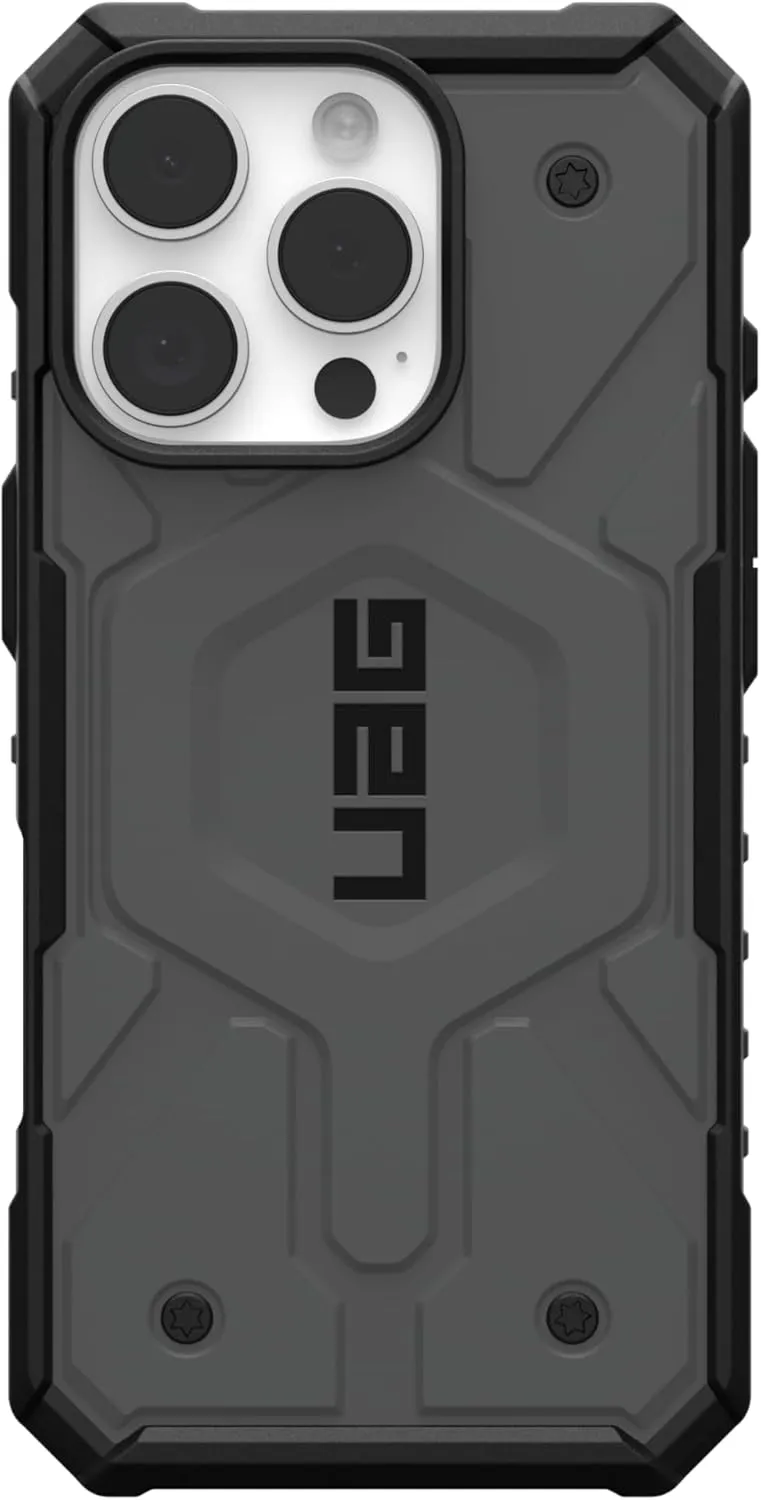 URBAN ARMOR GEAR UAG Designed for iPhone 16 Pro Case 6.3" Pathfinder - Compatible with MagSafe Charging Rugged Shockproof Anti-Slip Military Grade Protective Cover, Silver