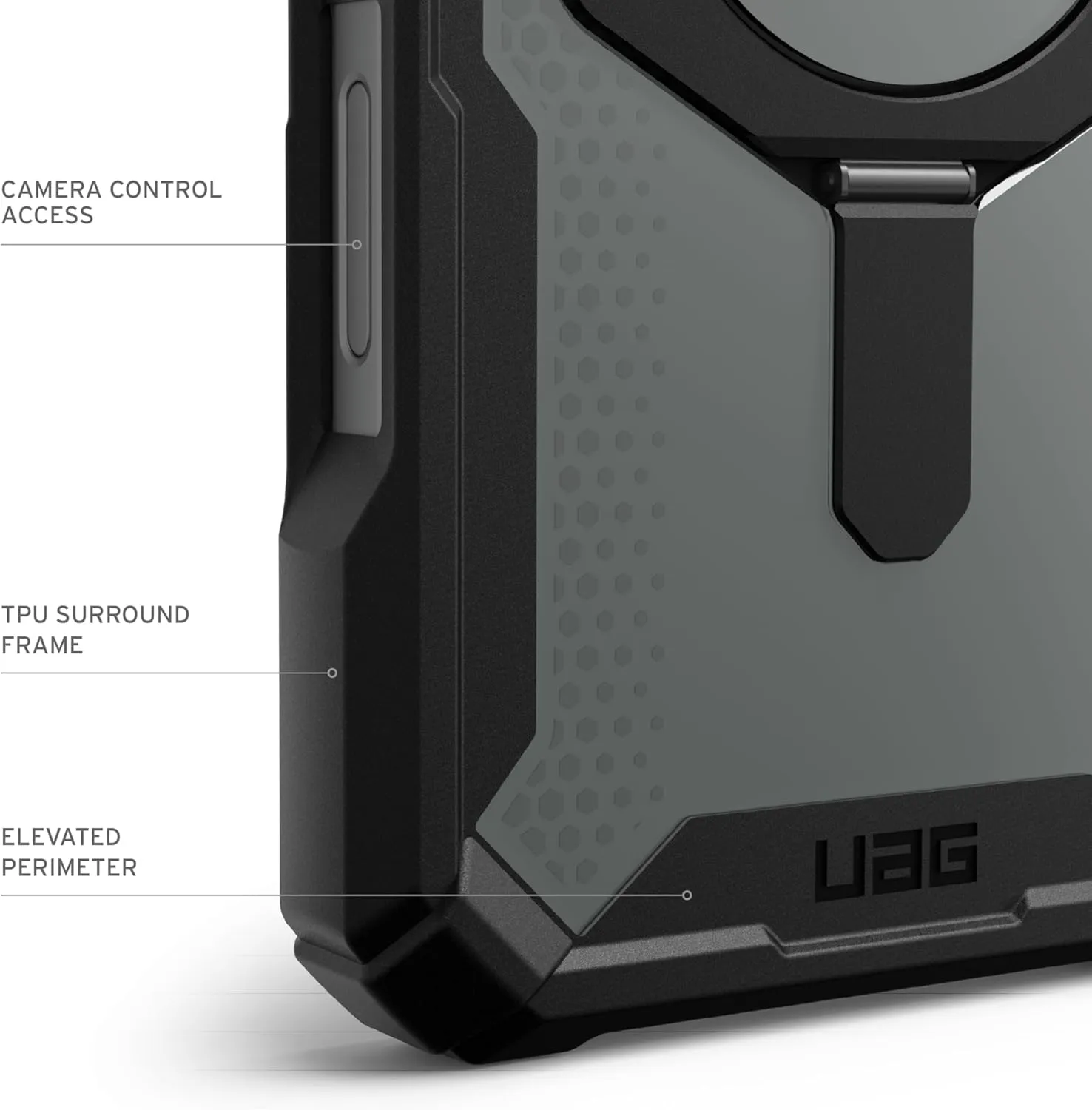 URBAN ARMOR GEAR UAG Designed for iPhone 16 Pro Case 6.3" Plasma XTE - Compatible with MagSafe Charging & Kickstand Rugged Shockproof Anti-Slip Military Grade Protective Cover, Black/Orange