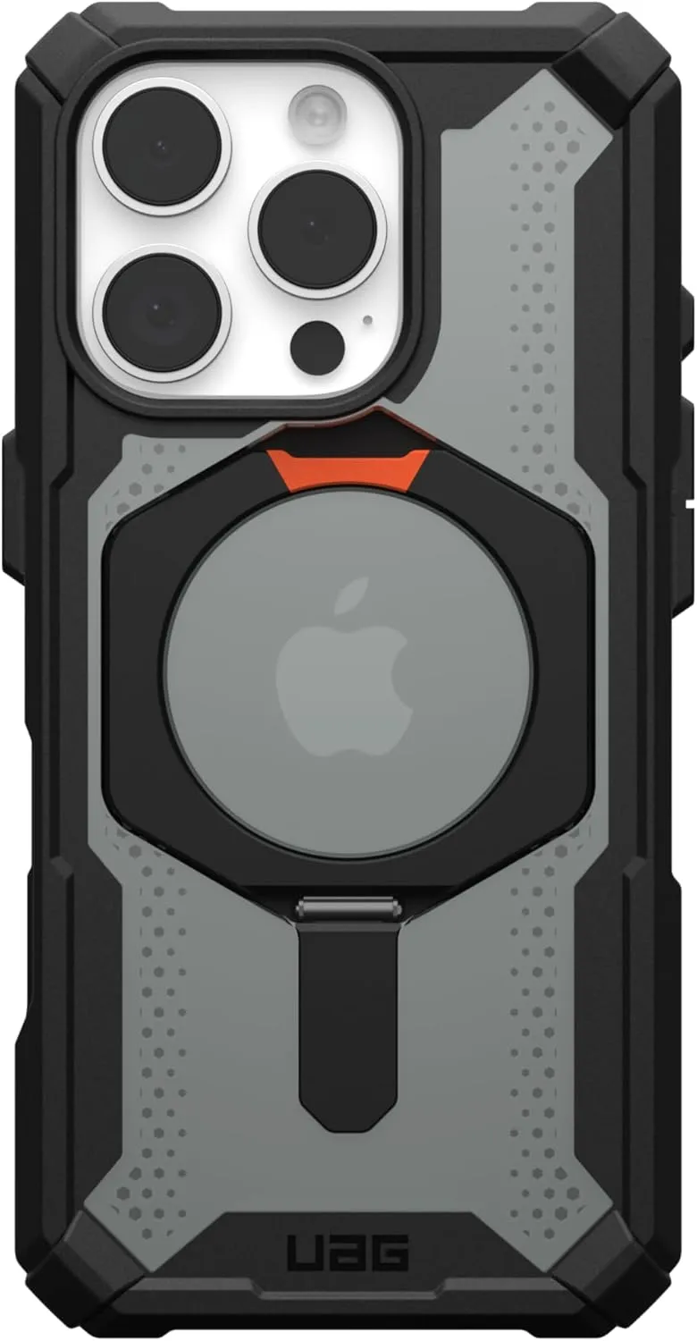 URBAN ARMOR GEAR UAG Designed for iPhone 16 Pro Case 6.3" Plasma XTE - Compatible with MagSafe Charging & Kickstand Rugged Shockproof Anti-Slip Military Grade Protective Cover, Black/Orange