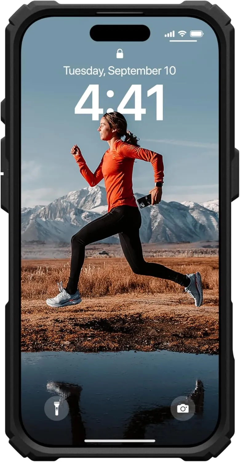 URBAN ARMOR GEAR UAG Designed for iPhone 16 Pro Case 6.3" Plasma XTE - Compatible with MagSafe Charging & Kickstand Rugged Shockproof Anti-Slip Military Grade Protective Cover, Black/Orange