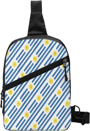 Uruguay Uruguayan Flag Crossbody Bag Portable Sling Bags Foldable Chest Daypack Reusable Sports Shoulder Backpack Diagonally Casual Rucksack Travel Bag