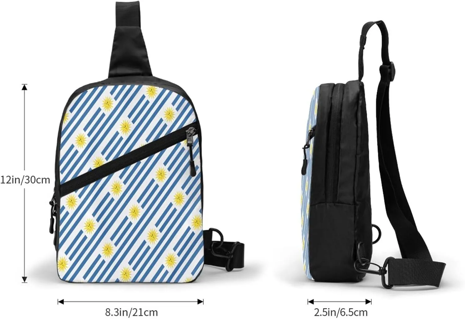 Uruguay Uruguayan Flag Crossbody Bag Portable Sling Bags Foldable Chest Daypack Reusable Sports Shoulder Backpack Diagonally Casual Rucksack Travel Bag