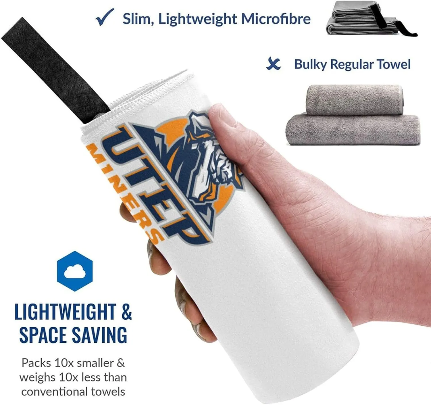 UTEP Miners Quick Dry Towel Soft Travel Towel