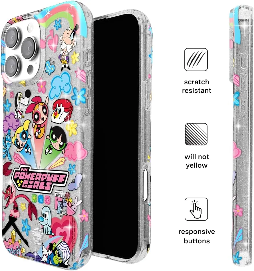 VELVET CAVIAR x The PPG for iPhone 16 Pro Case - Compatible with MagSafe [10 ft Drop Tested] - Girly Cute Phone Cover (Girl Power Glitter)