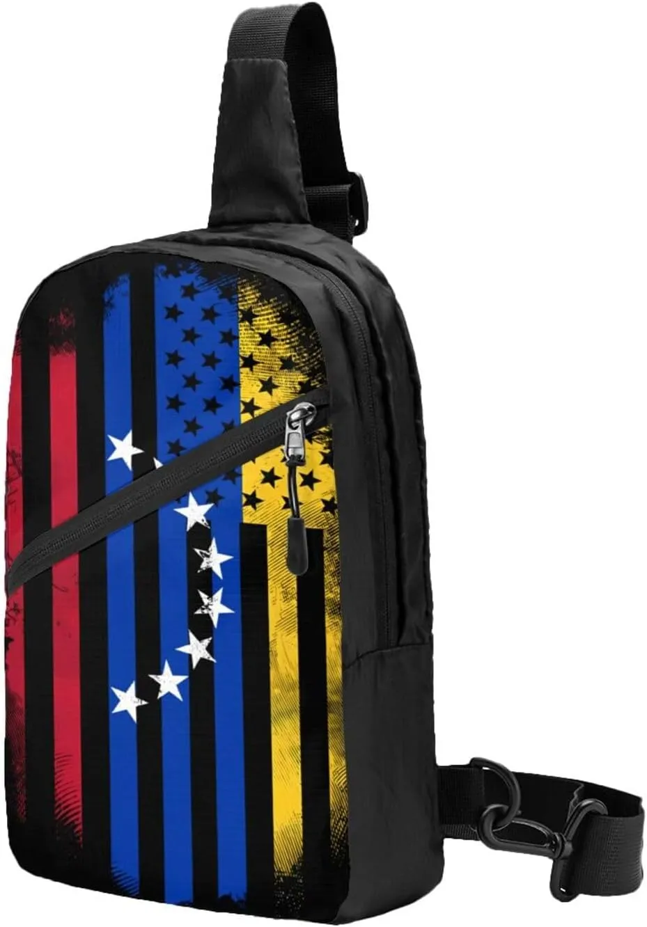 Venezuelan Venezuela American Flag Crossbody Bag Portable Sling Bags Foldable Chest Daypack Reusable Sports Shoulder Backpack Diagonally Casual Rucksack Travel Bag