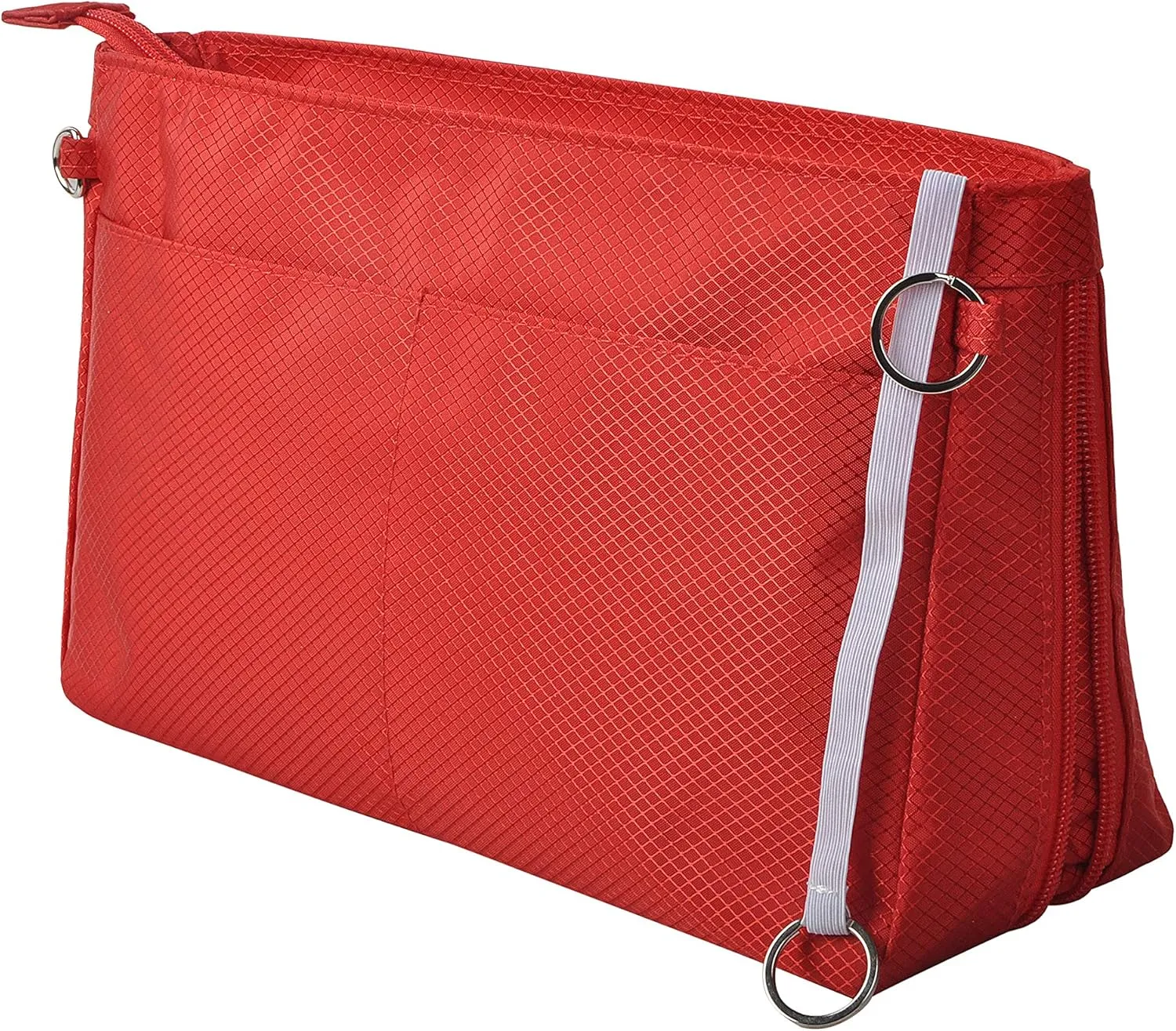 Vercord Expandable Nylon Handbag Purse Organizer Insert Liner Shaper Bag in Bag Red XLarge