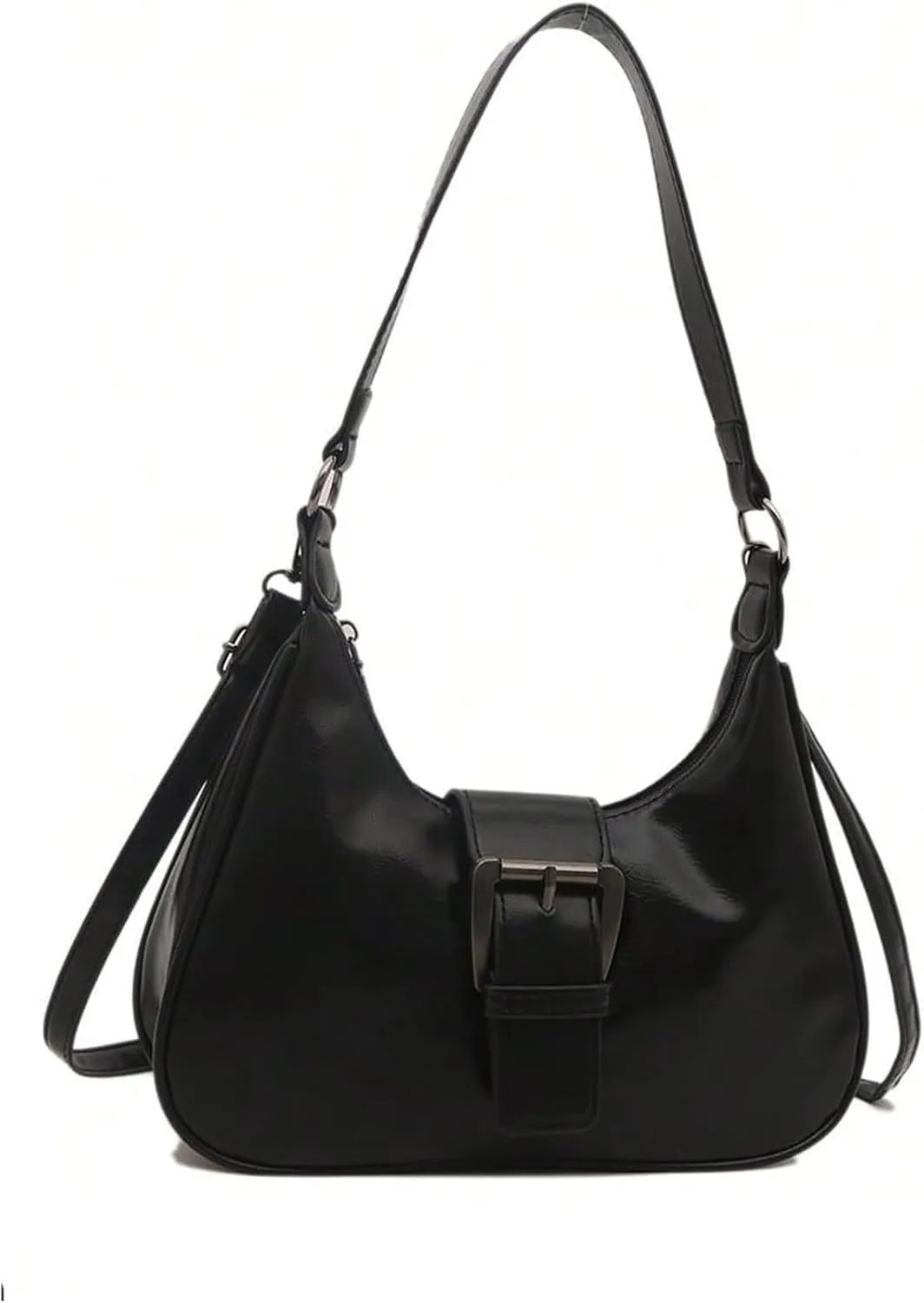 Verdusa Women's Buckle Crossbody Shoulder Bags Retro Top Handle Crescent Underarm Handbag