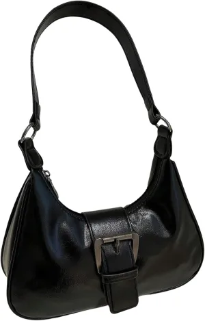Verdusa Women's Buckle Crossbody Shoulder Bags Retro Top Handle Crescent Underarm Handbag