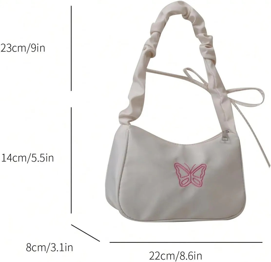 Verdusa Women's Metallic Top Handle Y2k Underarm Bag Zipper Shoulder Handbag