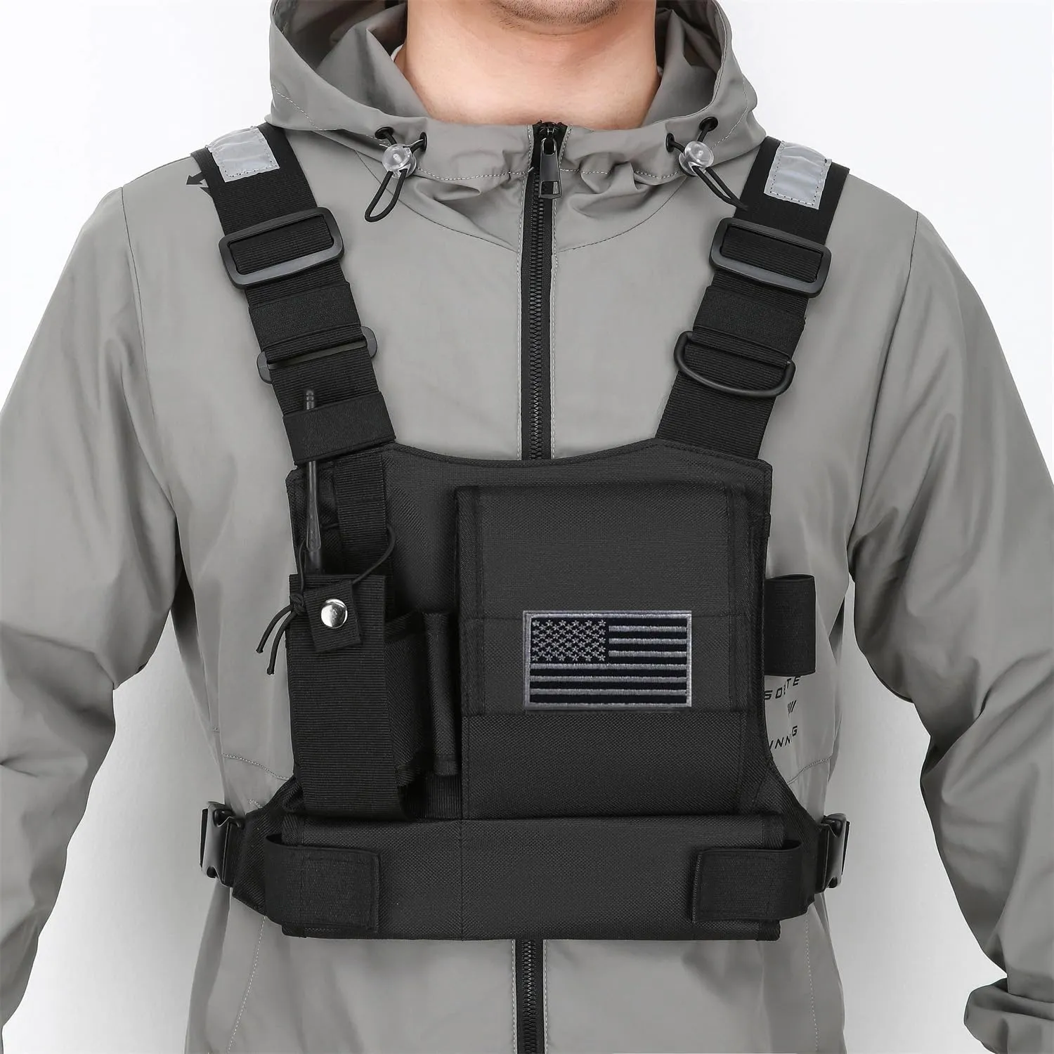 Versatile Chest Bag Vest Rig For Two Way Radio Walkie Talkie Hands Freely Chest Pack