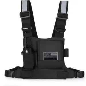 Versatile Chest Bag Vest Rig For Two Way Radio Walkie Talkie Hands Freely Chest Pack