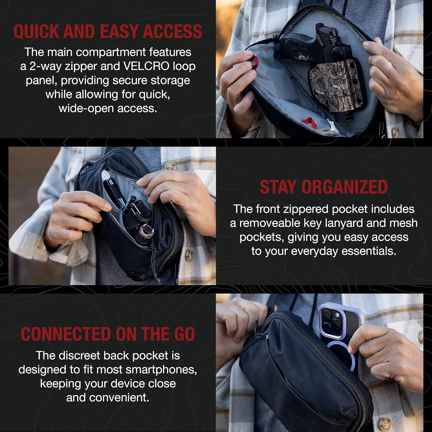 Vertx Everyday Fanny Pack 2.0, CCW Tactical Concealed Carry Waist Bag for Men and Women, Travel, Work, Outdoor, EDC Gear