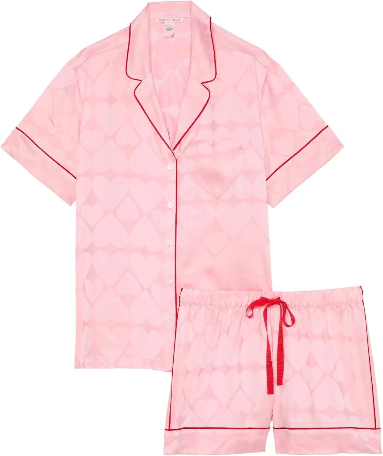 Victoria's Secret Satin Pajama Set, Short Sleeve Button Down Shirt & Shorts, Sleepwear for Women (XS-XXL)