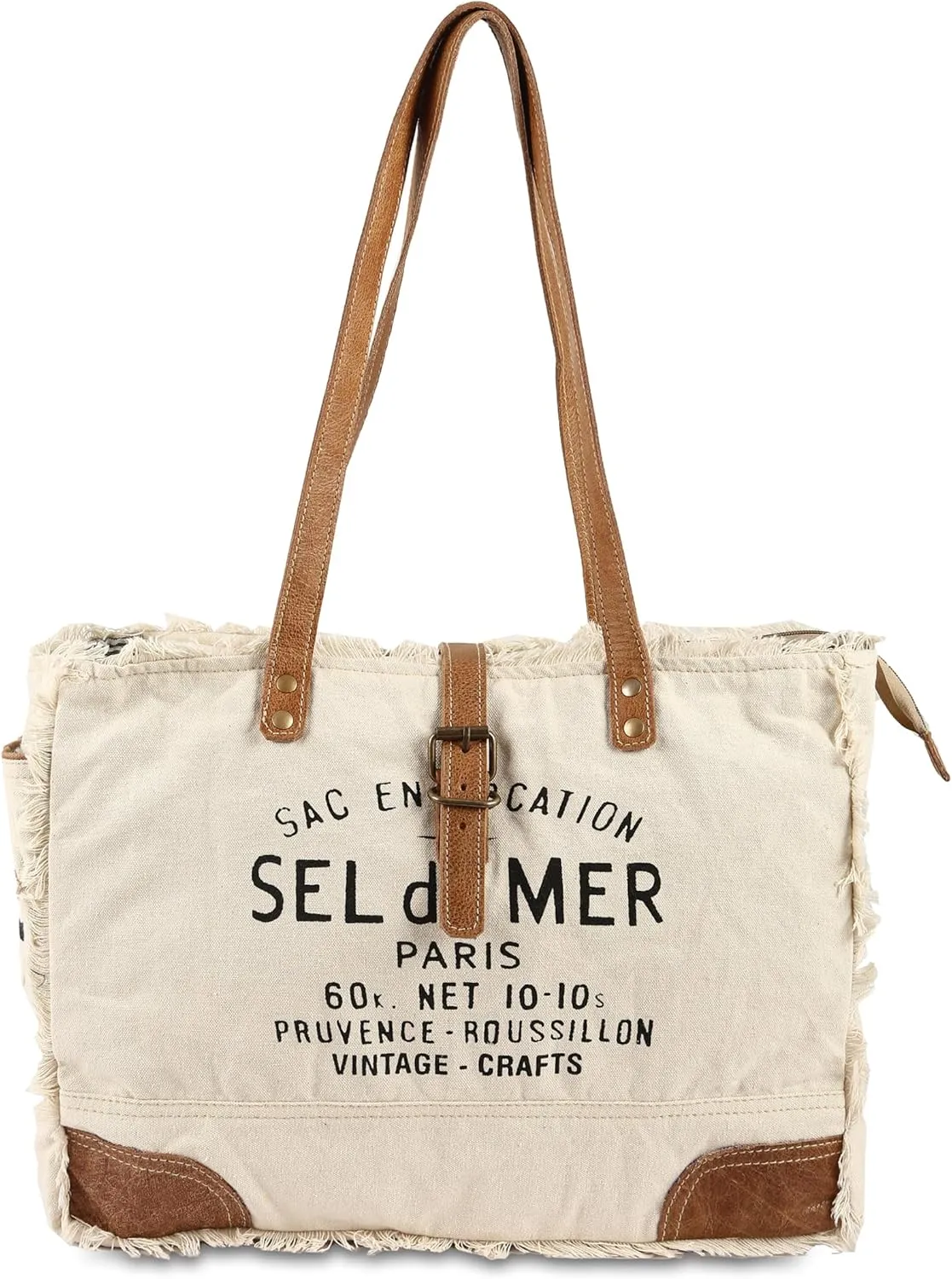 vintage crafts Bags Sel De Mer Upcycled Canvas Hand Bag Upcycled Canvas Tote Bag Radiant Leather Bag