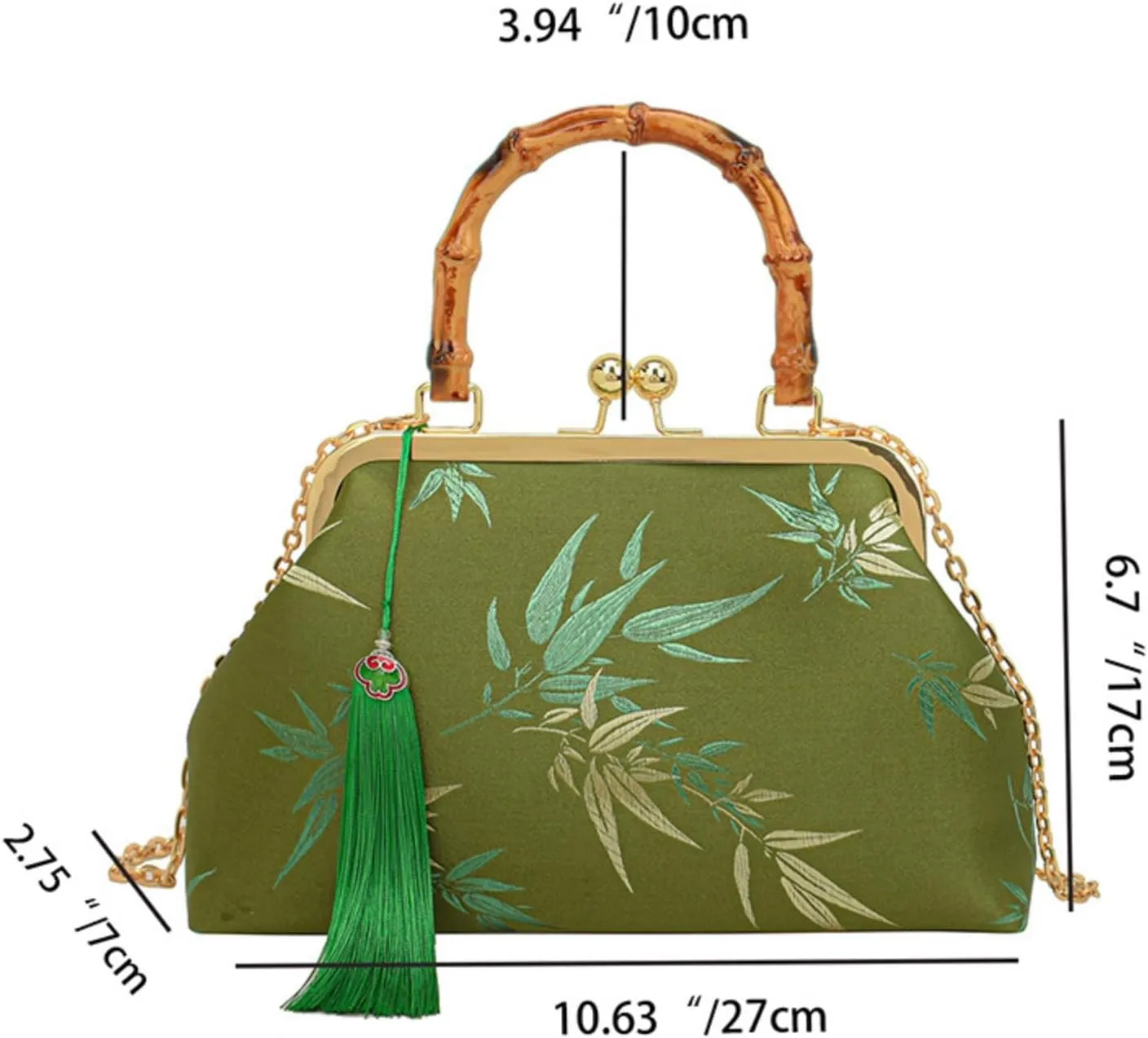 Vintage Embroidered Flower Handbag, Flower Embroidery Rustic Shoulder Bag, Kiss Lock Closure Bag for Women