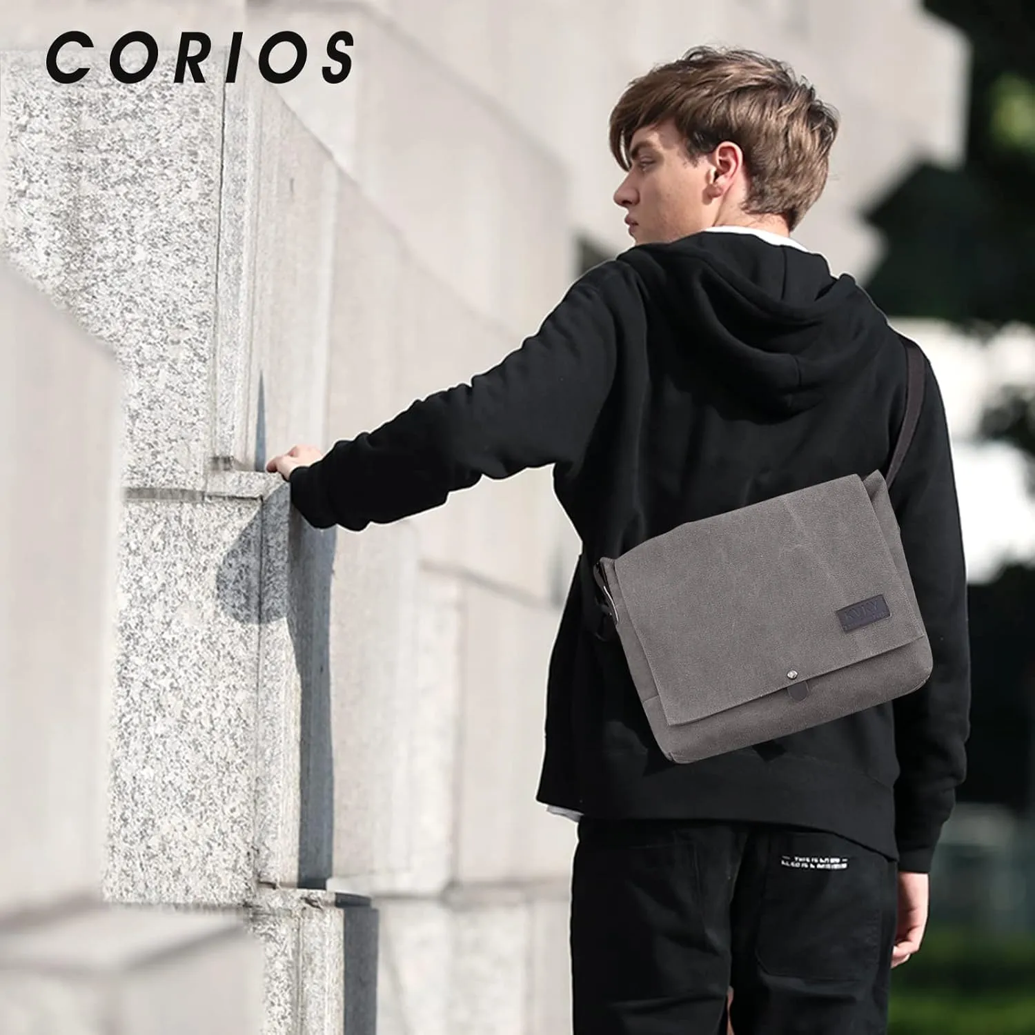 Vintage Men's Shoulder Bag Canvas Tote Handbag Crossbody Bag Casual Top Handle Bag