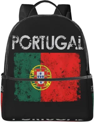 Vintage Portuguese Portugal Flag Casual Backpack Travel Backpacks Outdoor Sports Rucksack Lightweight Daypack Fashion Carry-on Bag for Weekender Traveling