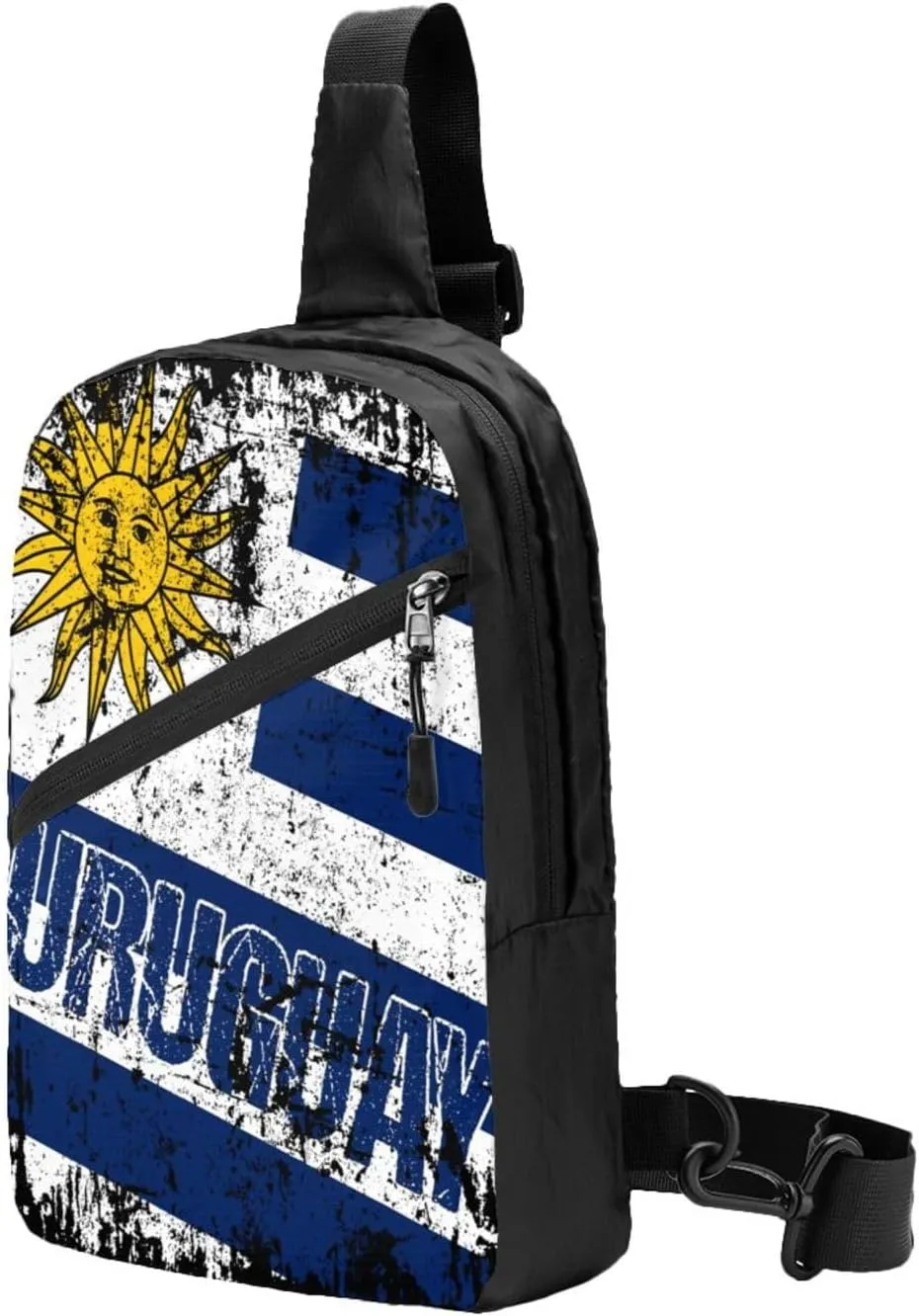 Vintage Uruguay Uruguayan Flag Crossbody Bag Portable Sling Bags Foldable Chest Daypack Reusable Sports Shoulder Backpack Diagonally Casual Rucksack Travel Bag