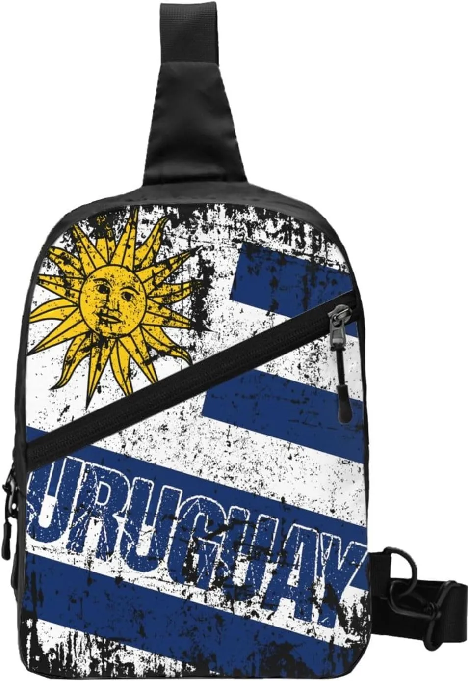 Vintage Uruguay Uruguayan Flag Crossbody Bag Portable Sling Bags Foldable Chest Daypack Reusable Sports Shoulder Backpack Diagonally Casual Rucksack Travel Bag