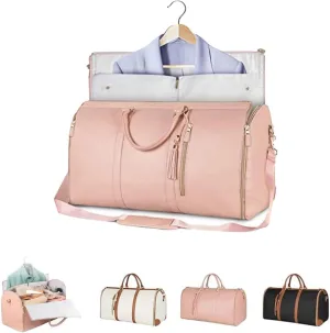 Viralhuntz Travel Bag, Viralhuntz Foldable Travel Bag, Large Capacity Leather Waterproof Duffel Bag (Pink)