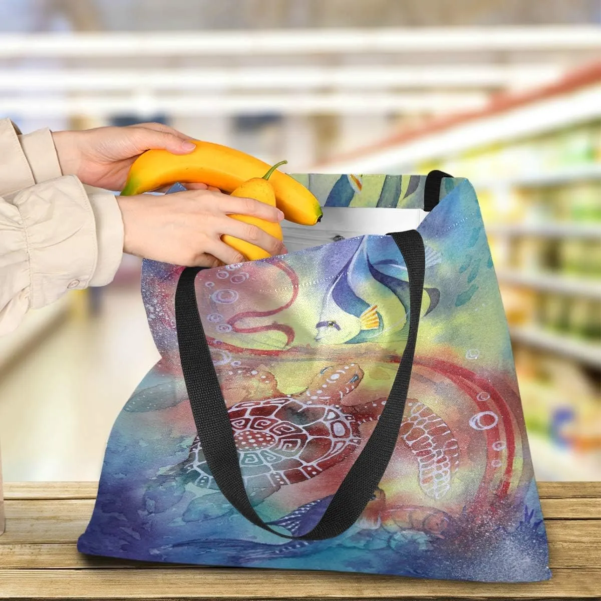 visesunny Canvas Tote Bag Shoulder Bag Shopping Casual Bag Foldaway Travel Bag Handbags for Women Lady Girl Teens