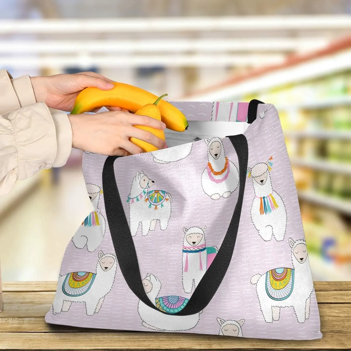 visesunny Canvas Tote Bag Shoulder Bag Shopping Casual Bag Foldaway Travel Bag Handbags for Women Lady Girl Teens