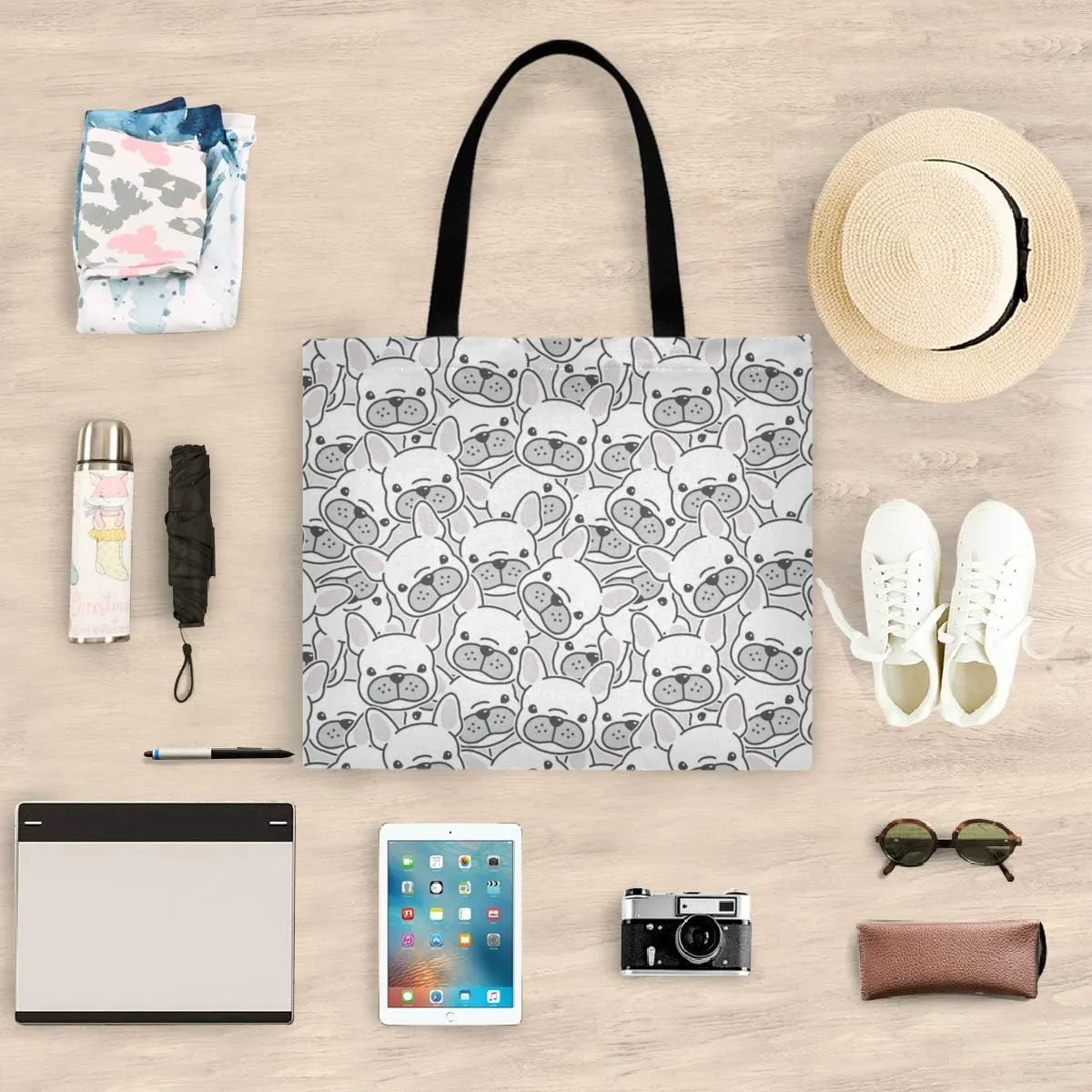 visesunny Canvas Tote Bag Shoulder Bag Shopping Casual Bag Foldaway Travel Bag Handbags for Women Lady Girl Teens