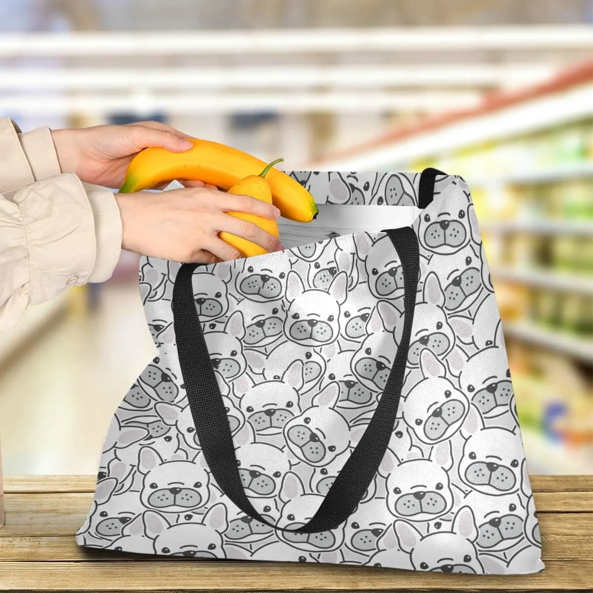 visesunny Canvas Tote Bag Shoulder Bag Shopping Casual Bag Foldaway Travel Bag Handbags for Women Lady Girl Teens