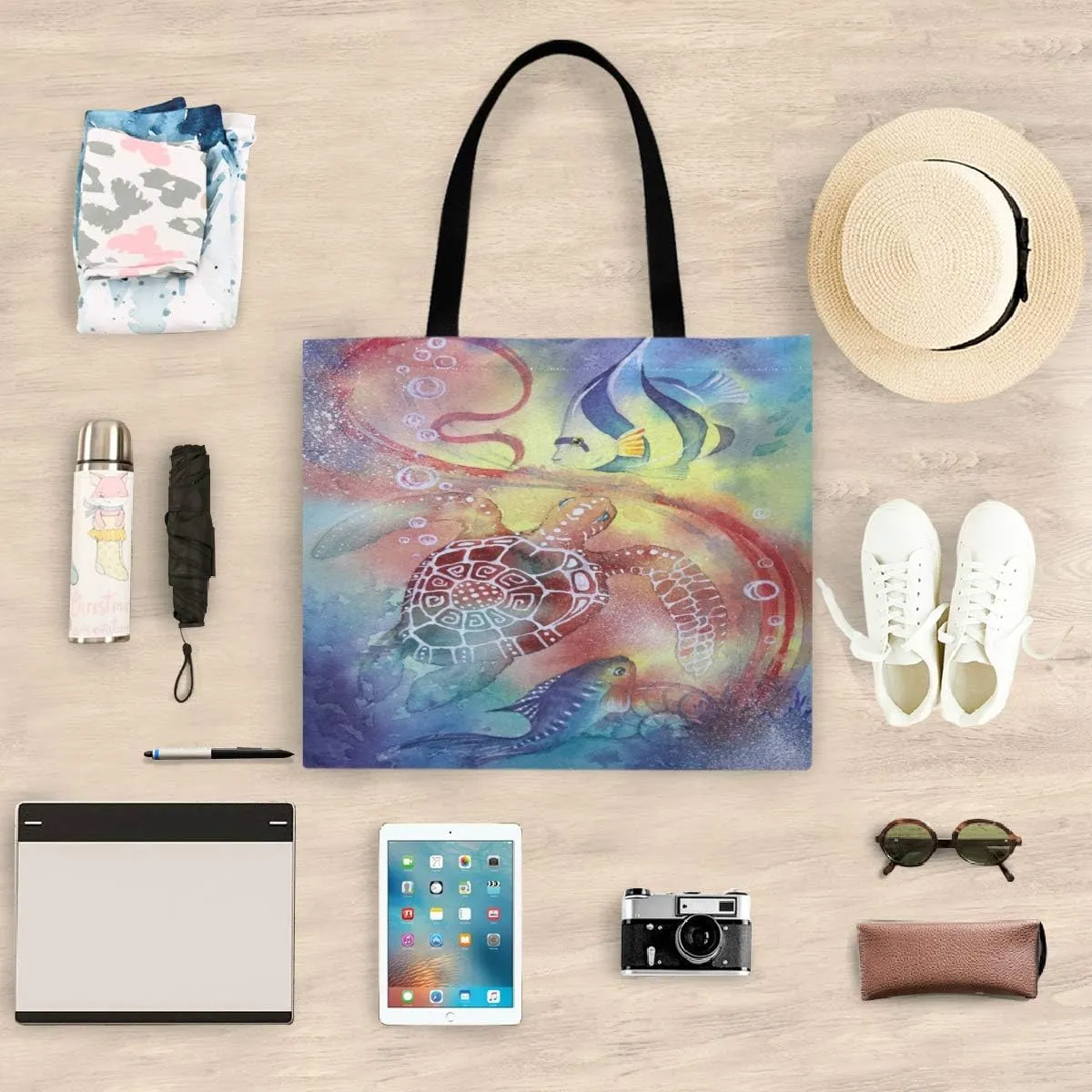 visesunny Canvas Tote Bag Shoulder Bag Shopping Casual Bag Foldaway Travel Bag Handbags for Women Lady Girl Teens