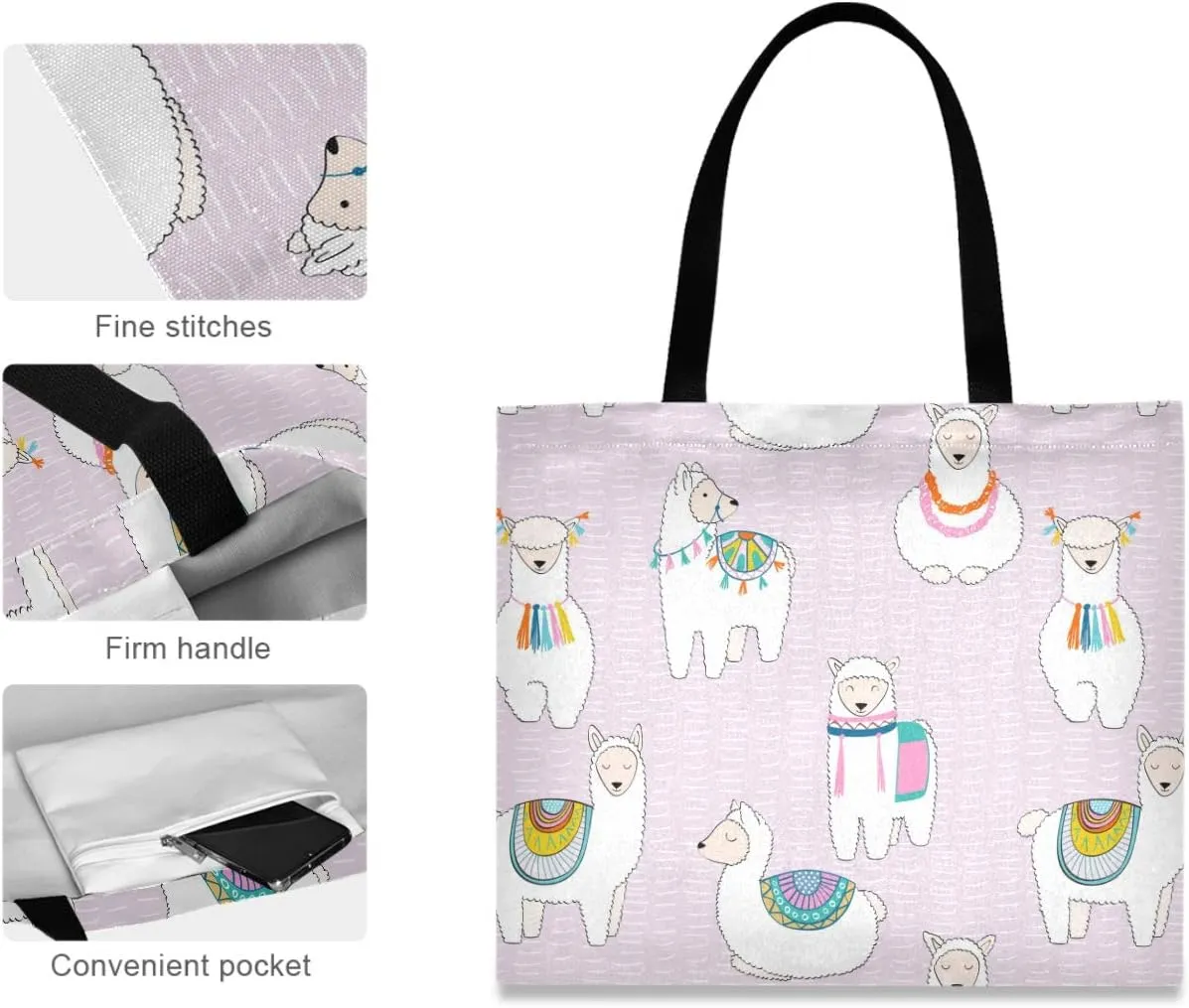 visesunny Canvas Tote Bag Shoulder Bag Shopping Casual Bag Foldaway Travel Bag Handbags for Women Lady Girl Teens