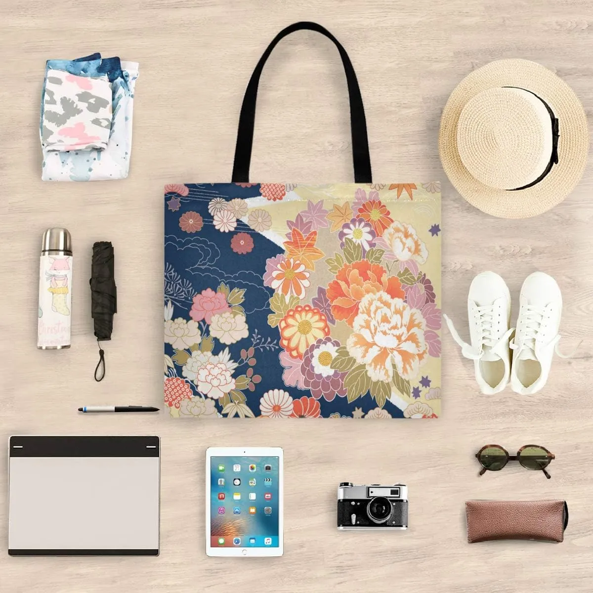 visesunny Large Tote Bag Shoulder Bag Shopping Casual Travel Bag Handbags for Women Lady Girl Teens Gym Beach Daily