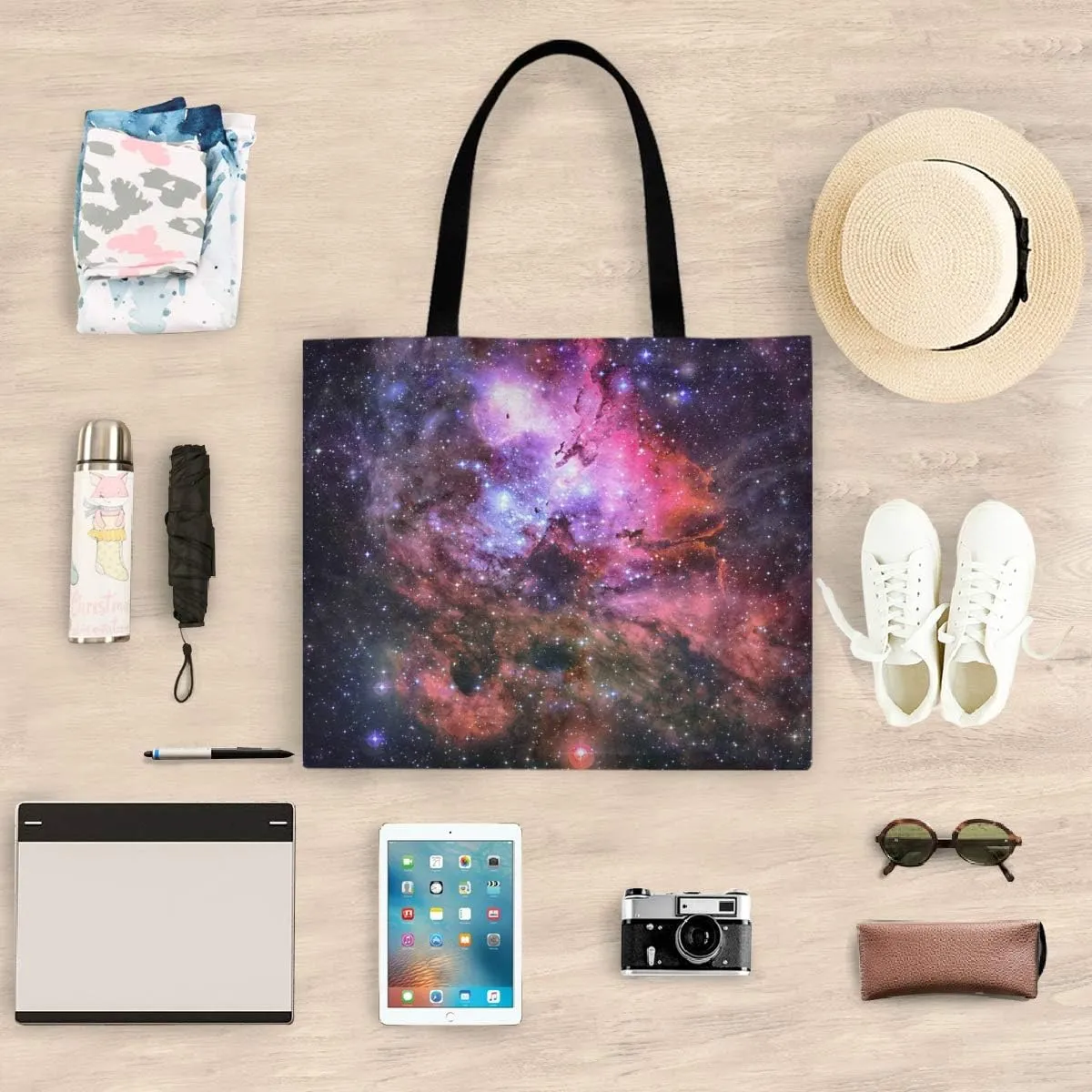 visesunny Large Women Casual Shoulder Bag Handbag Shopping Grocery Canvas Bag