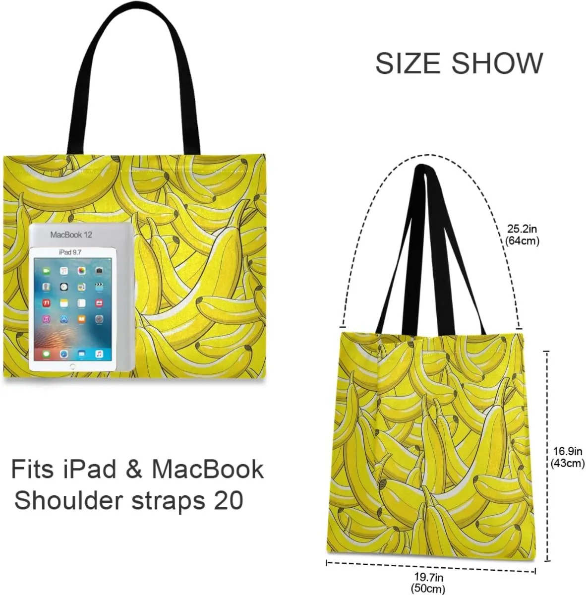 visesunny Large Women Casual Shoulder Bag Handbag Shopping Grocery Canvas Bag
