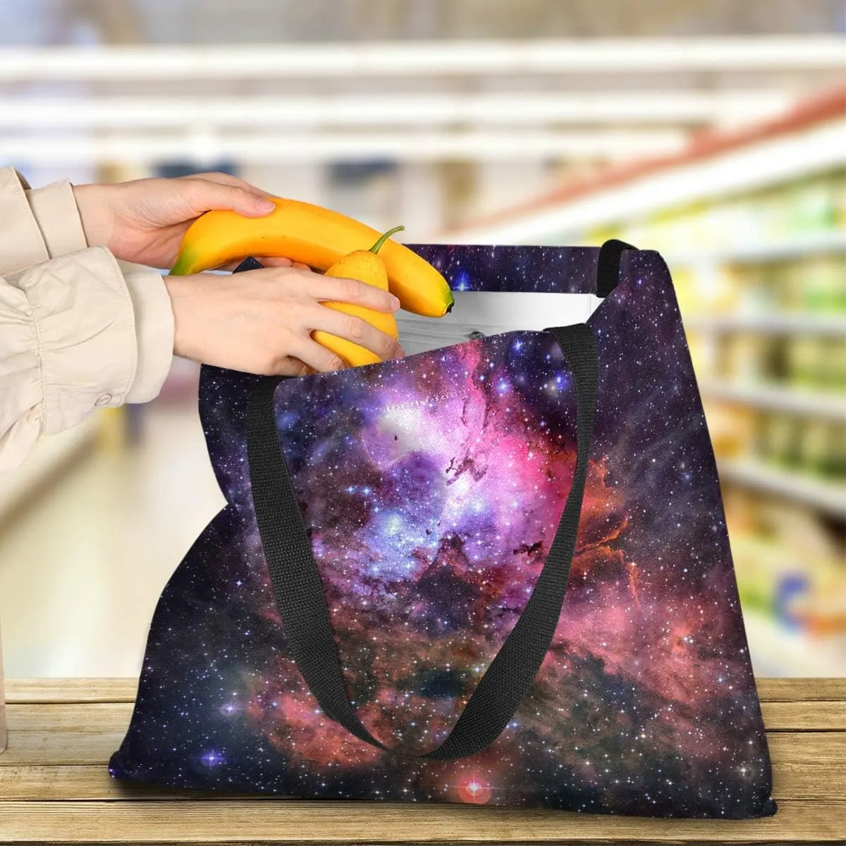 visesunny Large Women Casual Shoulder Bag Handbag Shopping Grocery Canvas Bag