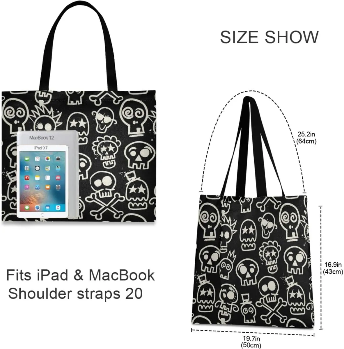 visesunny Stylish Women Canvas Shoulder Tote Bags Casual Bag Ladies Shopping Handbag for GYM Hiking Picnic Travel Beach