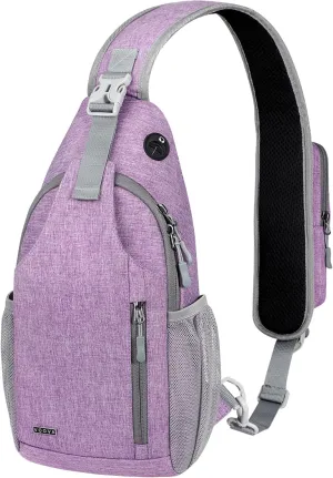 Voova Crossbody Sling Backpack Sling Bag for Men Women, Travel Hiking Chest Bag Daypack, Small over the Shoulder Backpack