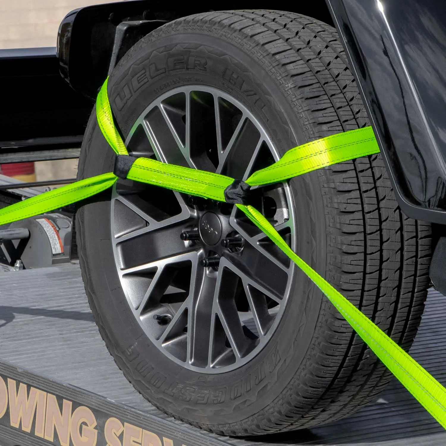 VULCAN 8-Point Vehicle Tie Down Kit with Snap Hooks on Both Ends - Set of 4 - Reflective High-Viz