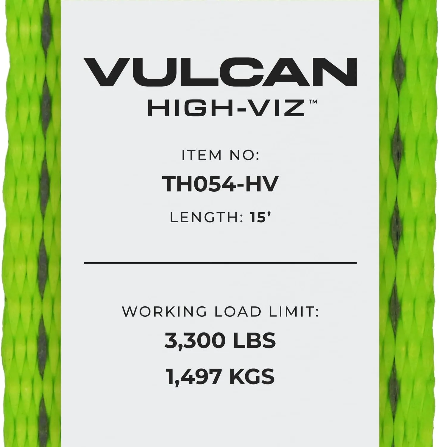 VULCAN 8-Point Vehicle Tie Down Kit with Snap Hooks on Both Ends - Set of 4 - Reflective High-Viz