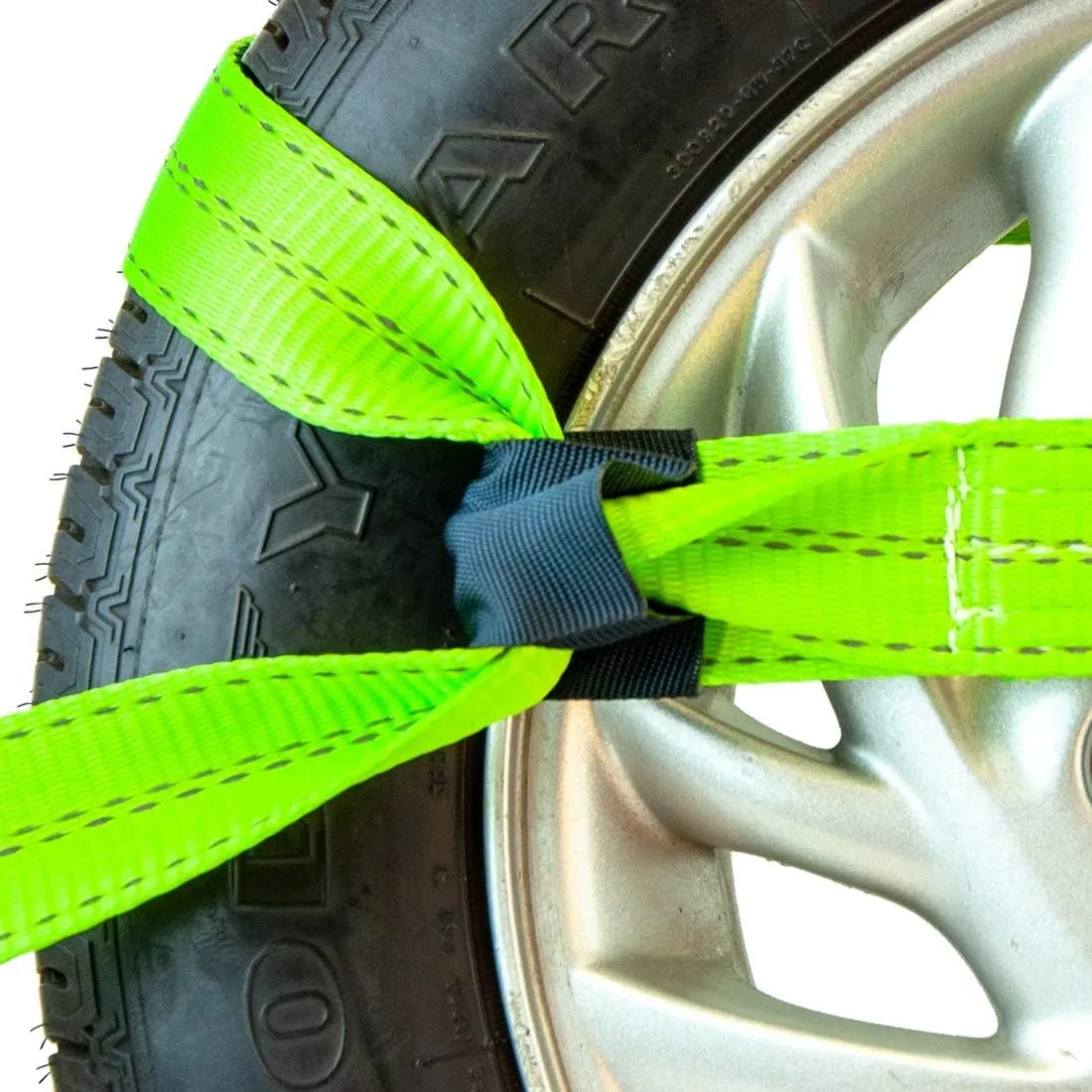 VULCAN 8-Point Vehicle Tie Down Kit with Snap Hooks on Both Ends - Set of 4 - Reflective High-Viz