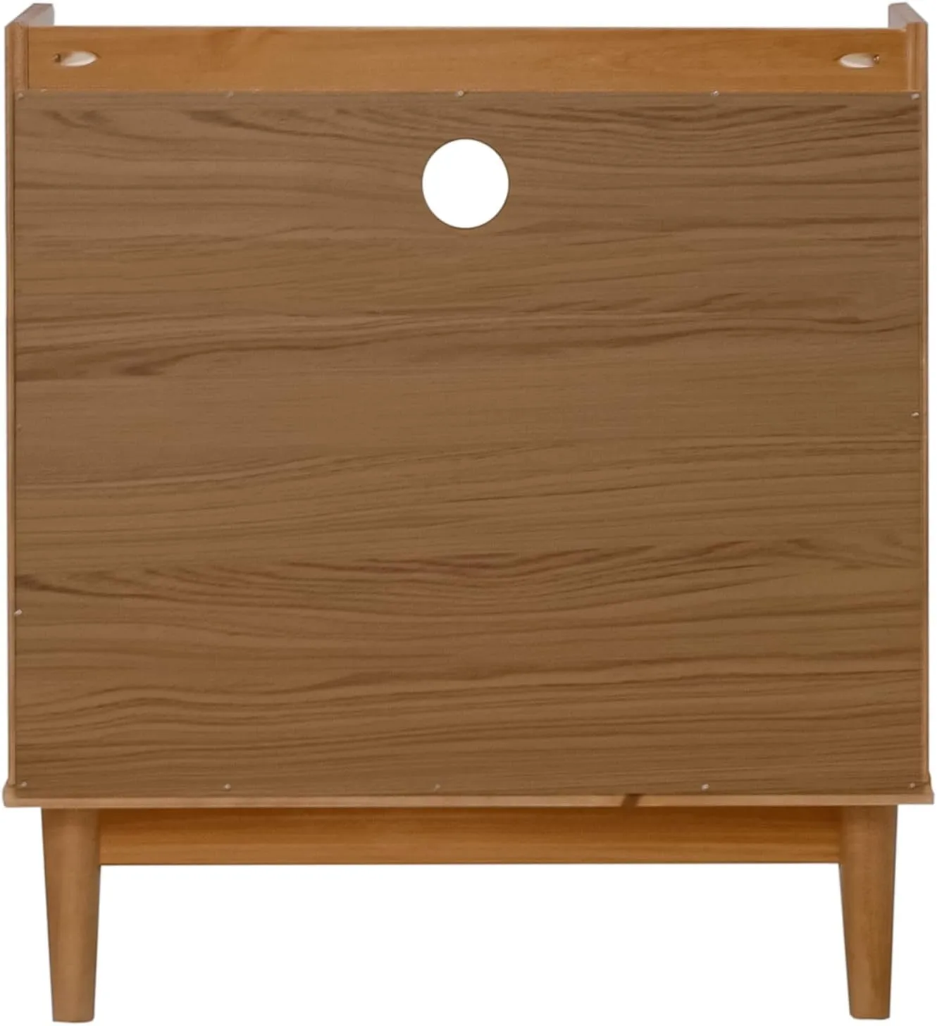 Walker Edison Blythe Mid-Century Modern Tray-Top Storage Nightstand, 25 Inch, Caramel