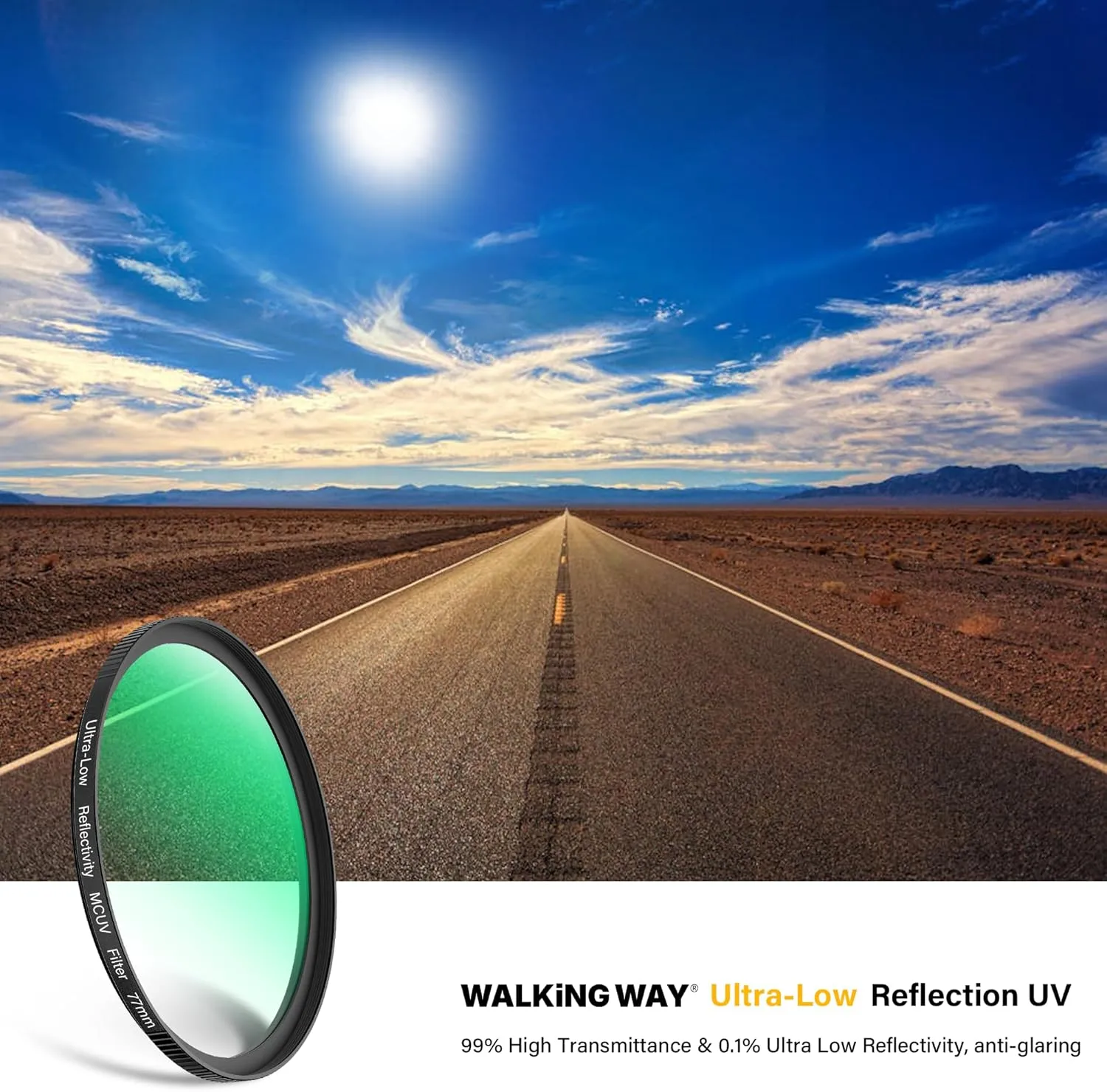 Walking Way 86MM Ultra-Low Reflectivity MCUV Lens Filter, UV Protection Filter 28 Multi-Layer Coating Ultra-Slim HD Waterproof Scratch Oil Resistant Lens UV Filter, HD High Transmittance Optical Glass